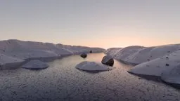 Procedural Cracked Ice Landscape Scene