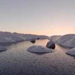 Procedural Cracked Ice Landscape Scene