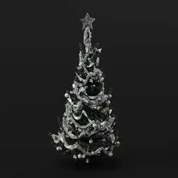 Christmas Tree Green White Small