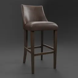 Ella Leather Armless Stool