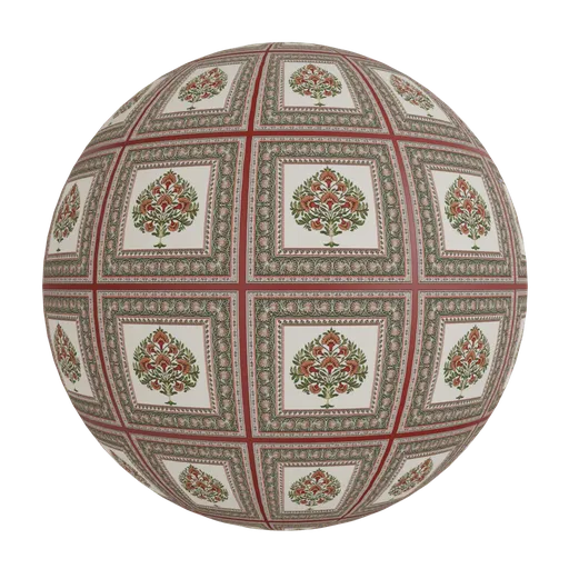 Mughal floral motif wallpaper