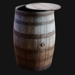 Open Full Wooden Wine Barrel