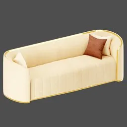 "Get ready to elevate your living room with this elegant and luxurious 3-seater sofa in the category of "sofa" for Blender 3D. With its soft tufting details, faux leather upholstery and sturdy solid wood frame and gold stainless steel base, this high poly model is perfect for creating visual appeal. Bring comfort and style to your 3D render with this stunning piece."