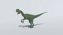 Low Poly Dilophosaurus model optimized for Blender 3D with separate meshes, ideal for CG visualization and renderings.