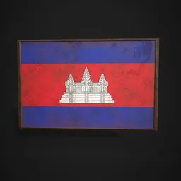 Cambodia Flag Picture Frame
