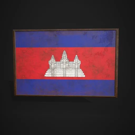 Cambodia Flag Picture Frame
