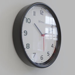 "Realistic Generic Wall Clock 3D Model for Blender 3D - Adjust Time, Redshift Rendered, Micro Scratches and Smudges. Perfect for Design Projects and Office Environments."