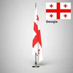 Georgia Ceremonial flag on stand