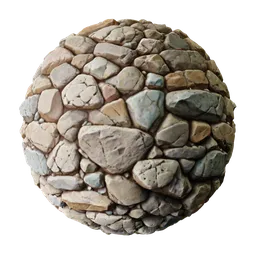 High-resolution PBR rocky road texture for Blender 3D, seamless stone material, perfect for 3D modeling and rendering.
