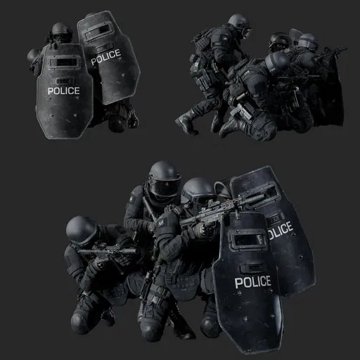 Police Tactical Squad Shield Defensive Black