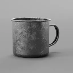 Realistic Blender 3D mug model with detailed textures and shading, perfect for virtual tableware scenes.