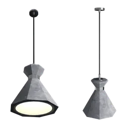 Detailed 3D model of a modern octagonal concrete ceiling light for Blender rendering.