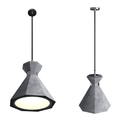 Detailed 3D model of a modern octagonal concrete ceiling light for Blender rendering.