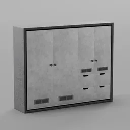 Modern Shoe Cabinet – Large Entryway Storage Cupboard with Drawers (PBR / Real Scale)