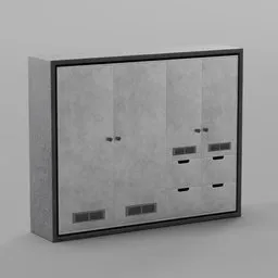 Modern Shoe Cabinet – Large Entryway Storage Cupboard with Drawers (PBR / Real Scale)