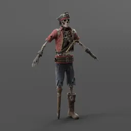 Dread Captain Skeleton Unrigged