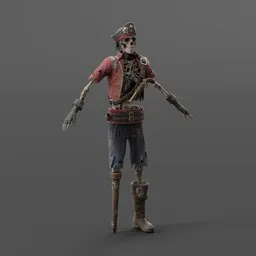 Dread Captain Skeleton Unrigged