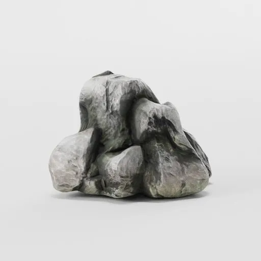 Low poly PBR game-ready rock formation model suitable for Unreal Engine, ideal for landscape in Blender 3D designs.
