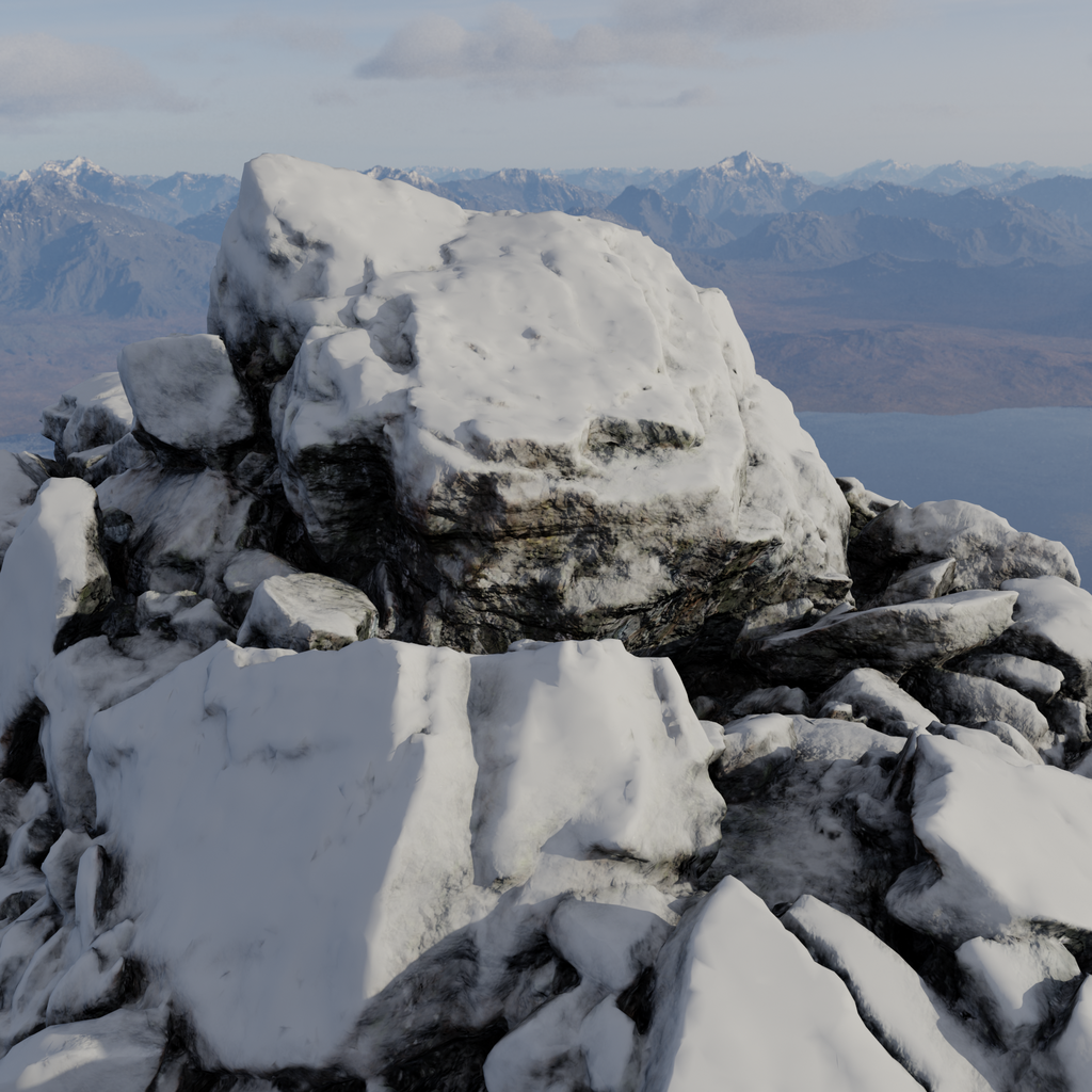 Snow Rugged Ground Rocks | Environment Elements models | Blendkit
