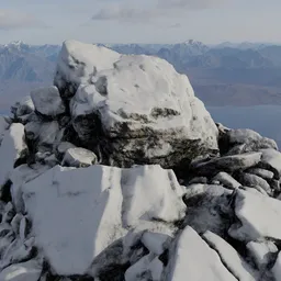Snow Rugged Ground Rocks