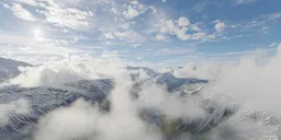 Aerial Mountain Cloudy Landscape