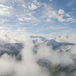 Aerial Mountain Cloudy Landscape