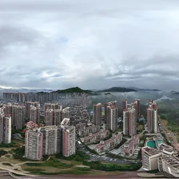 Sunset cloud building