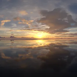 Dramatic Cloudy Sunset Landscape