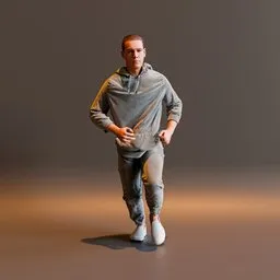 Male Run Animation Cloth Simulation