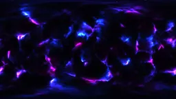 Vivid nebula HDRI with glowing pink and blue hues for 3D scene lighting.