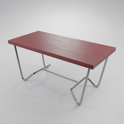"Vintage Coffee Table 3D Model for Blender 3D - Subdivided single mesh with 4K PBR material. High-quality render with realistic body proportions and angular metal design."