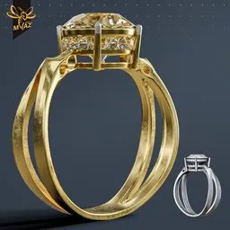 Gold ring with fine diamonds