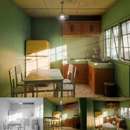 Retro Kitchen Scene