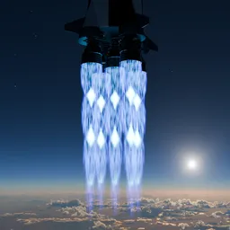 Procedural Rocket Flame (Rigged & Animated)