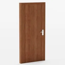Light brown minimalist 3D model door with silver handle, suitable for Blender 3D projects.