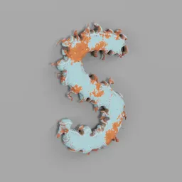 Rough metal Letter S