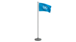 Low poly animated UN flag 3D model, optimized for Blender, with quad meshes suitable for CG visualization.