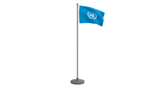 Low poly animated UN flag 3D model, optimized for Blender, with quad meshes suitable for CG visualization.