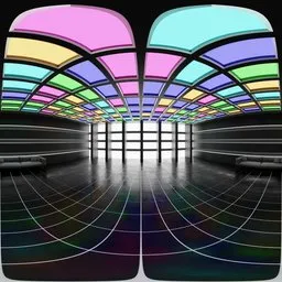 Neon Cyberpunk Grid Studio HDRI Showroom