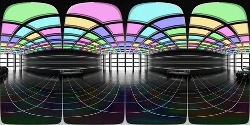 Neon Cyberpunk Grid Studio HDRI Showroom