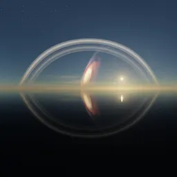 Sci-fi Planet Rings Pure Sky