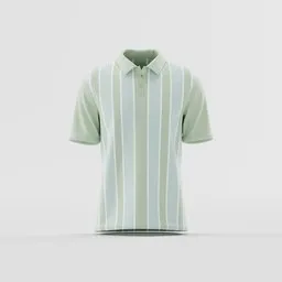 Blue Vertical Stripe Polo Shirt