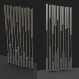 Metal partition 3D model, suitable for architectural visualization in Blender.