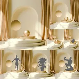 Versatile Blender Mockup Studio with pre-installed lighting and materials for 3D model presentation.