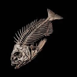 Decayed Fish Skeleton (Transparent PNG)