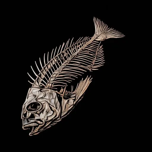 Decayed Fish Skeleton (Transparent PNG)