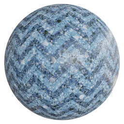 High-quality 4K zigzag terrazzo tile PBR material for Blender 3D and other 3D apps, perfect for floor texturing.