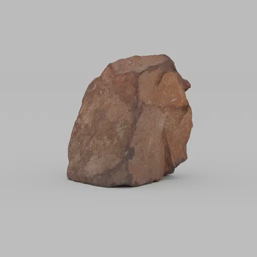 Detailed 3D model of a textured brown stone, suitable for Blender and virtual environments.