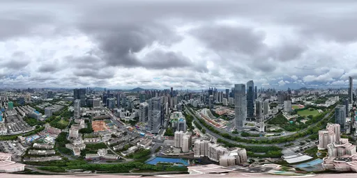 Highsky city road building clouds