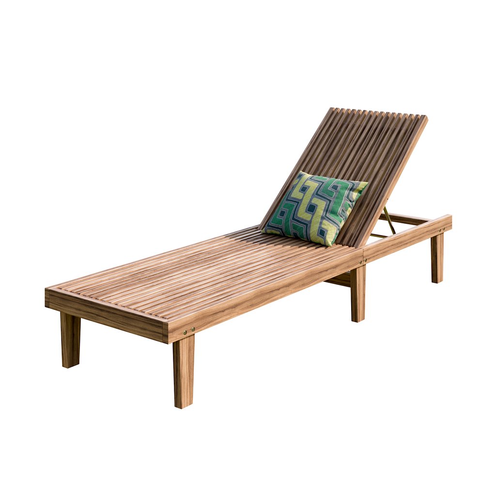 Wooden Chaise Lounge Outdoor Furniture models BlenderKit